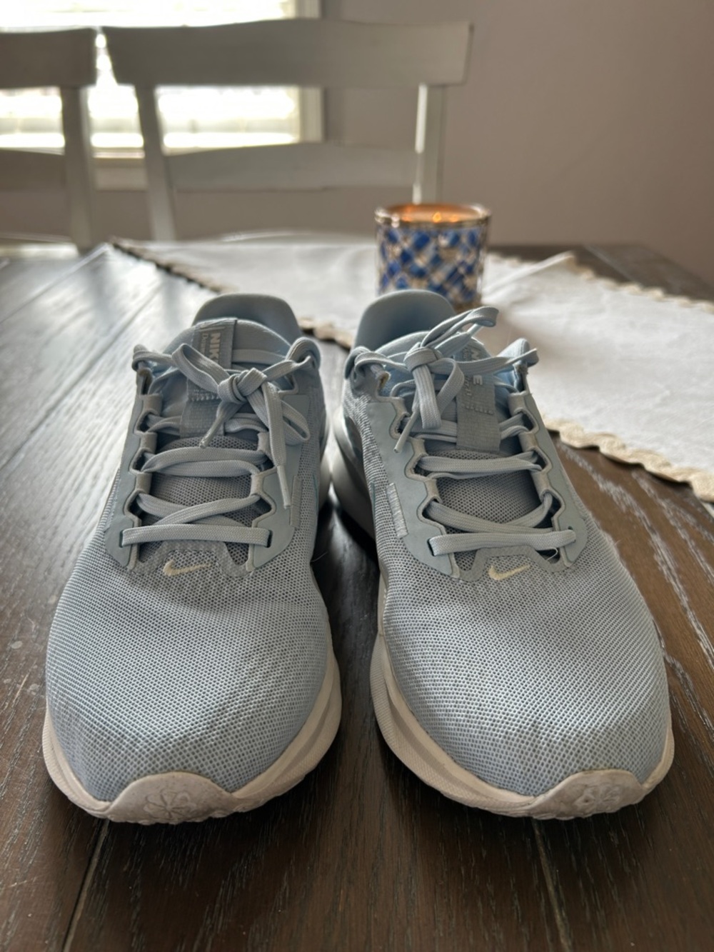 Nike Women's Downshifter 13 Light Blue and White Athletic Sneakers - Picture 3 of 11